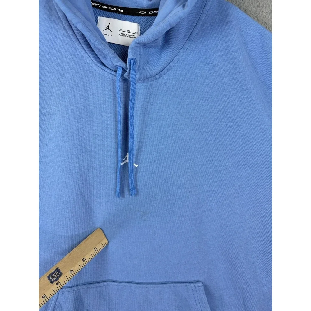 Jordan Hoodie Mens 3XL Blue Dri-FIT Pullover Fleece Kangaroo Pocket Jumpman Men